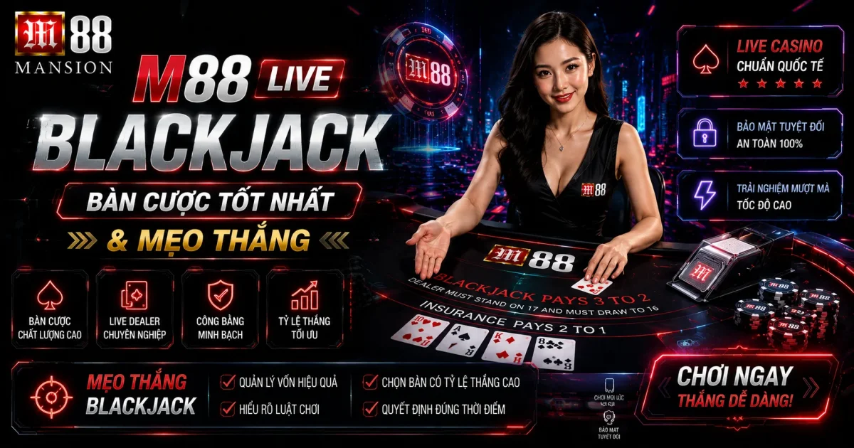 M88 Live Blackjack: Bàn Cược Tốt Nhất & Mẹo Thắng